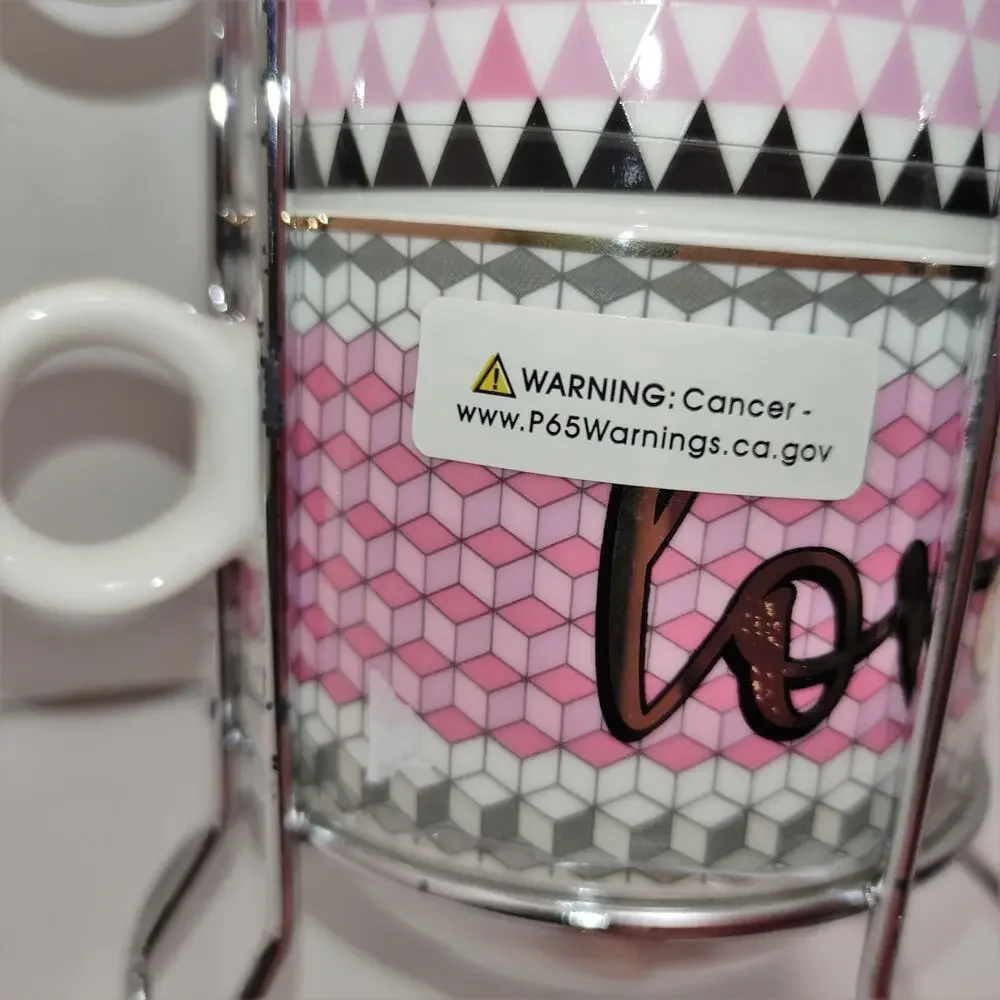Sweet Living Joy Peace Hope Love Porcelain Stackable Mug Set